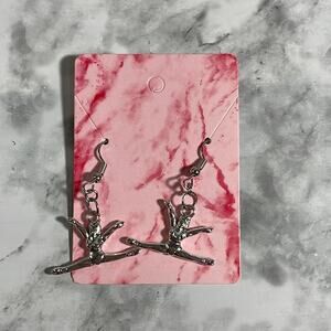 Handcrafted Silver Cheerleader Dangle Earrings